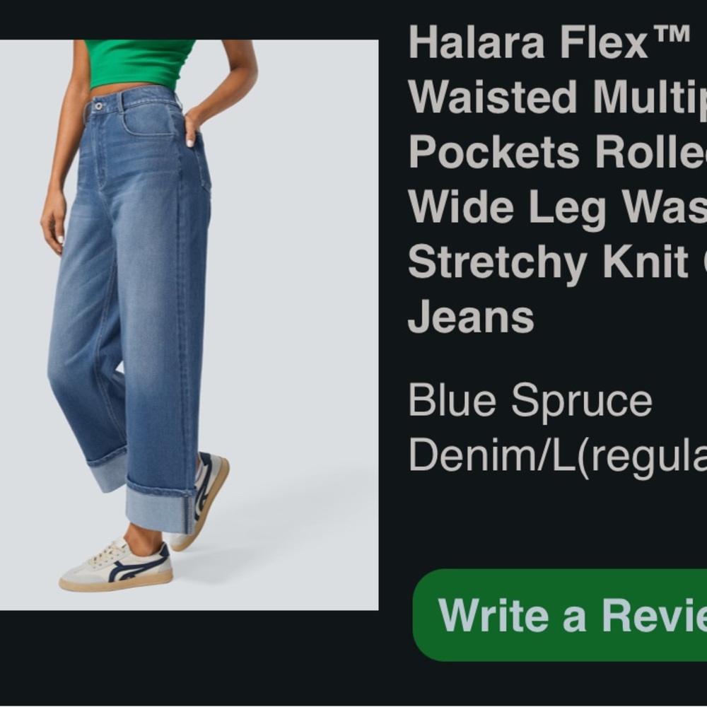 HALARA Blue Spruce Wide Leg Jeans